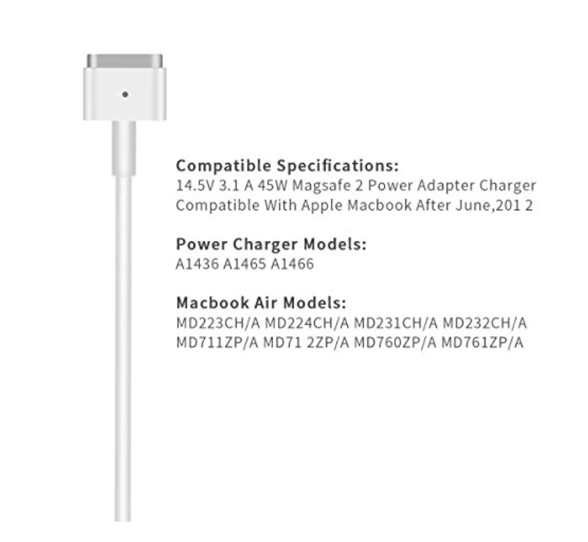 Mac Book Air Charger, AC 45W Magsafe